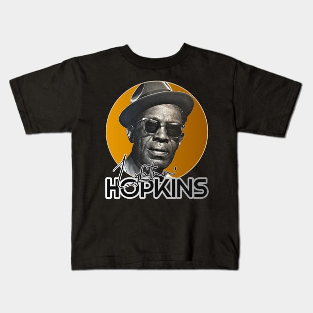 Retro Lightnin Hopkins Gold Tribute Kids T-Shirt by darklordpug